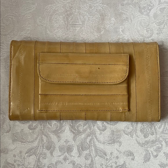 Vintage Royal Hock yellow eel skin leather wallet - Picture 2 of 6